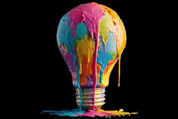 Colorful Lightbulb Idea Concept.