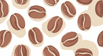 Vibrant coffee bean pattern evokes warmth and energy for cafe branding and energetic designs