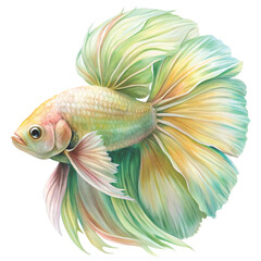 Fototapeta premium fighting fish Betta fish clipart watercolor white background
