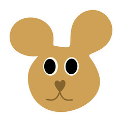 Kawaii Mouse Face PNG Clipart, Cute Cartoon Animal Head Illustration for Kids, Digital Planner Stickers, Scrapbooking and Stationery