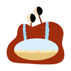 Kawaii Crab with Cute Eyes PNG Clipart, Adorable Cartoon Sea Animal Illustration for Ocean Theme, Digital Planner Stickers and Scrapbooking