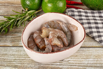 Raw peeled shrimp for cooking