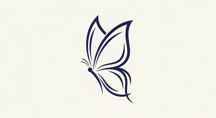 Fototapeta premium Elegant Butterfly Silhouette - A Symbol of Transformation and Beauty.