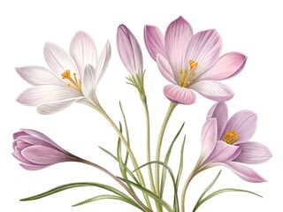 Fototapeta premium Bouquet of pink and white flowers isolated on white background