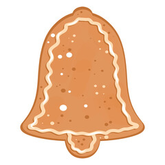 Bell Cookie Illustration, Iced Bell Biscuit, Festive Cookie Bell
