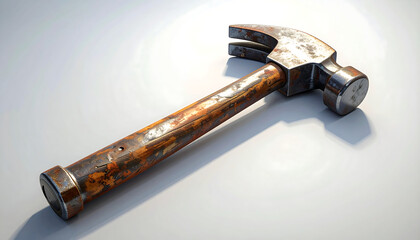 A single rusty polished hammer