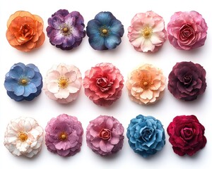 Colorful floral arrangement on white background