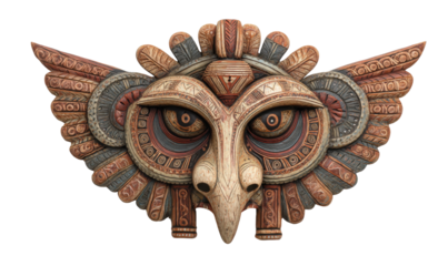 Ornate bird mask with intricate details