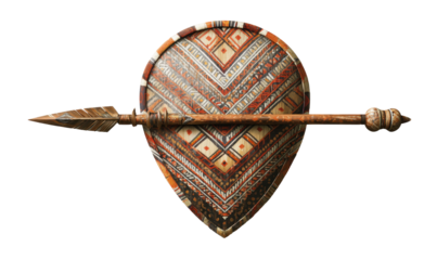 Ornate shield with spear