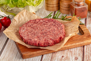 Raw beef cutlet for burger