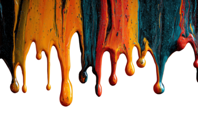 Abstract paint drips in vibrant colors