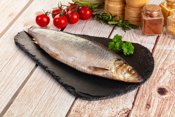 Raw whole salted herring fish