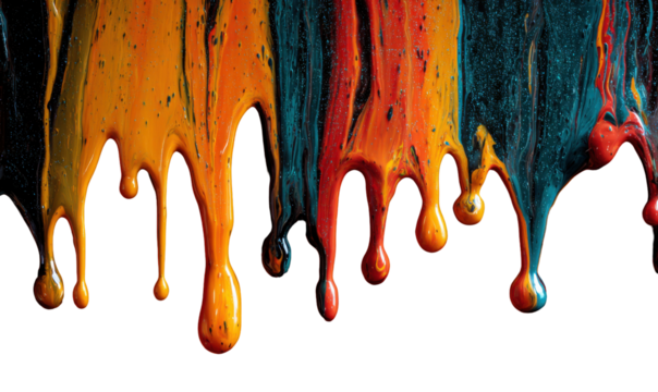 Abstract paint drips in vibrant colors