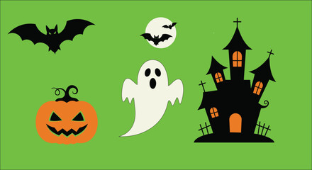 Flat Vector Halloween 2025 Minimal Icons Pack