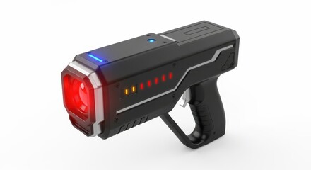 Futuristic Laser Gun Toy with LED Lights and Sound Effects