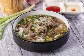 Vietnamese Pho Bo soup with beef