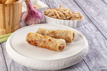 Vietnamese traditional nem roll with meat