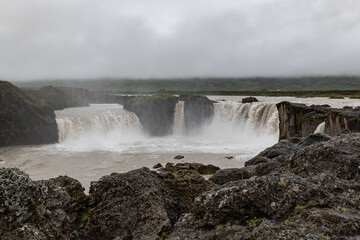 The waterfall Godafoss in Iceland