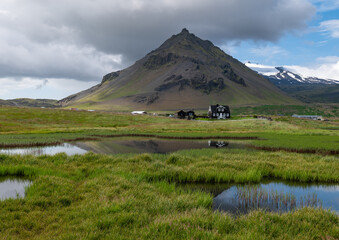 mountains and lake in Iceland