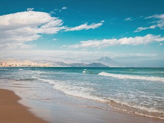 Closeup of beach water