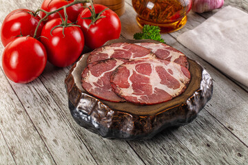 Italian Cured pork neck slices