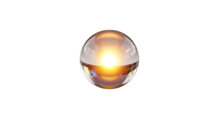 A mesmerizing crystal ball reflecting light, creating a captivating optical illusion isolated on transparent background, perfect for adding a touch of magic