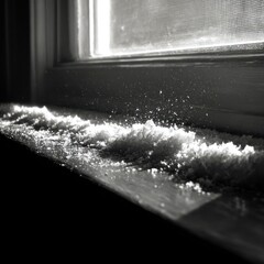 Dust motes on window sill
