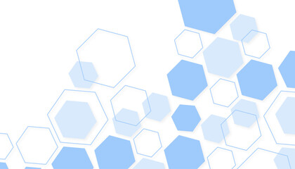 Abstract blue hexagon shape for frame illustration design