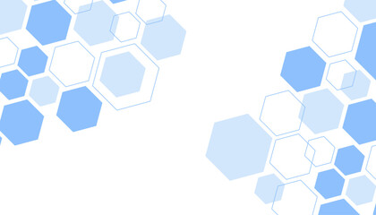 Fototapeta premium Abstract blue hexagon shape for frame illustration design