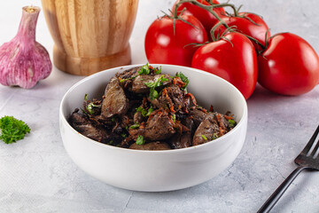 Roasted chicken liver with green onion
