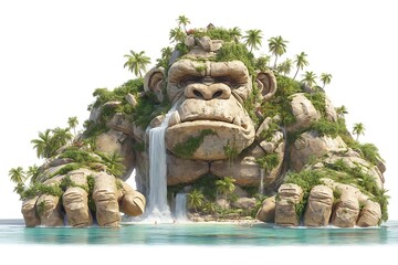 Giant stone face island high resolution picture