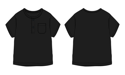 Black t shirt with pocket vector illustration template for baby boys © VectorVive