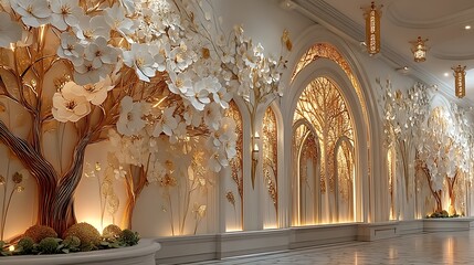 Modern luxury hallway with art high resolution picture