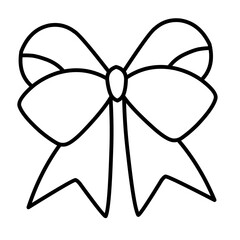 Ribbon Bow Line Vector