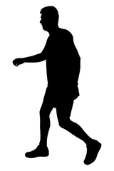 Silhouette of male athlete running. Vector illustration