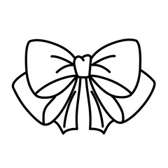 Ribbon Bow Line Vector