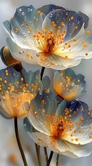 Stunning delicate flower design with glow high resolution picture