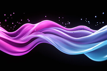 Colorful waves of liquid flowing against a dark background.