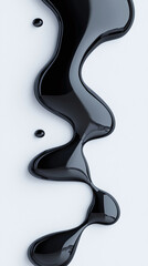 Black liquid shape on a white background.
