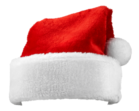 Santa Claus red Hat isolated on white background, full depth of field