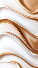 Coffee latte wavy pattern in warm tones with neutral shades and glossy finish.