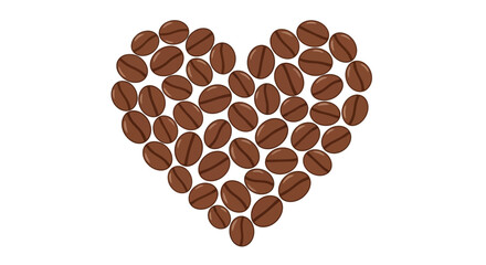 Express your love for coffee with this delightful heart shape crafted from rich brown beans