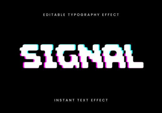 White Glitch Flicker Led Dot Text Effect Distorted Signal Font