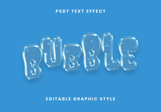 Transparent Bubble Balloon Text Effect Glass 3D Font