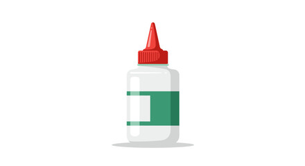 Fototapeta premium Realistic glue bottle with red cap on clean white background