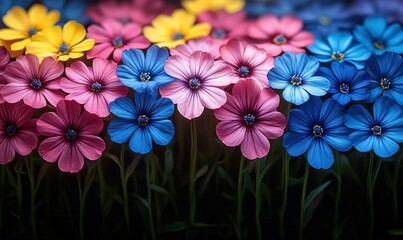 Vibrant flowers in a variety of colors