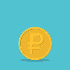 Russian ruble coin icon vector illustration