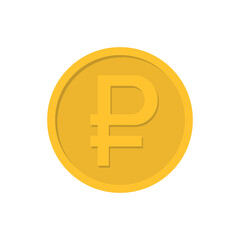 Obraz premium Russian ruble coin icon vector illustration, format PNG