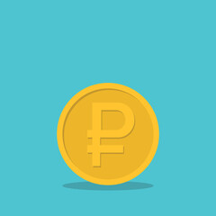 Russian ruble coin icon vector illustration