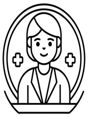 Cartoon doctor vector illustration smiling with stethoscope and tie